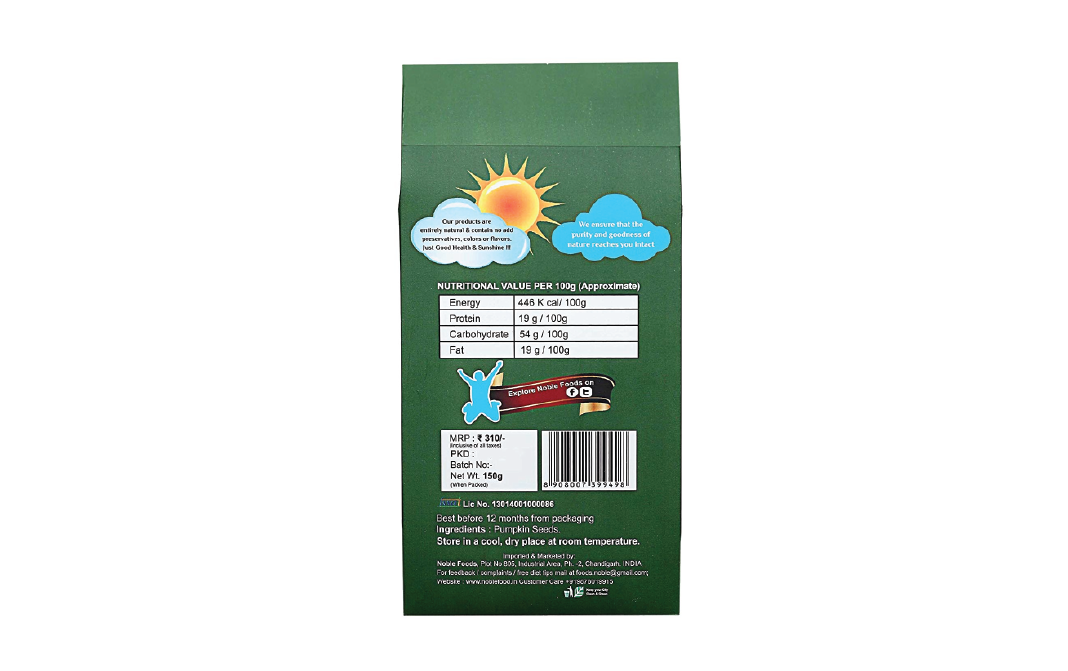 Noble Foods Pumpkin Seeds    Pack  150 grams